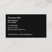 Classy Glossy Exotische Auto Broker Visitekaartje (Achterkant)