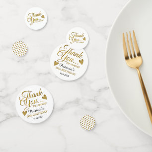 Classy Gold 50e verjaardag Hartelijk dank Confetti