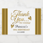 Classy Gold 60e verjaardag dank u klassieke ronde Sparkling Wijnetiket (Enkel label)