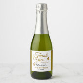 Classy Gold 60e verjaardag dank u klassieke ronde Sparkling Wijnetiket (Voorkant)