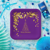 Classy Gold Abstract kerstboompapier Bord (Feest)