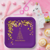 Classy Gold Abstract kerstboompapier Bord (Feest)