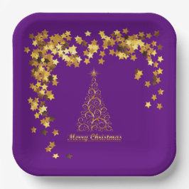 Classy Gold Abstract kerstboompapier Bord