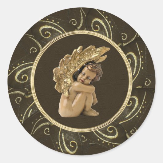 Classy Gold  Angel & Sparkles Stickers (Voorkant)