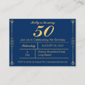 Classy Gold Birthday - uitnodiging Informatiekaartje (Voorkant)