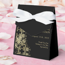 Classy Gold & Black Damask 40e verjaardag