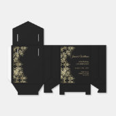 Classy Gold & Black Damask 40e verjaardag Bedankdoosjes (Uitgevouwen)