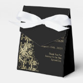 Classy Gold & Black Damask 40e verjaardag Bedankdoosjes (Voorkant Zijde)