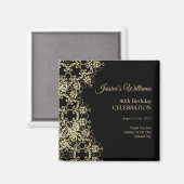 Classy Gold & Black Damask 40e verjaardag Magneet (Voorkant / Achterkant)
