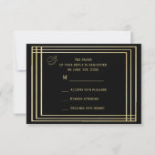 Classy Gold & Black Graduation Party RSVP Kaartje (Achterkant)