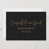Classy Gold Black Photo Overlay Script Afstuderen Aankondiging (Voorkant)