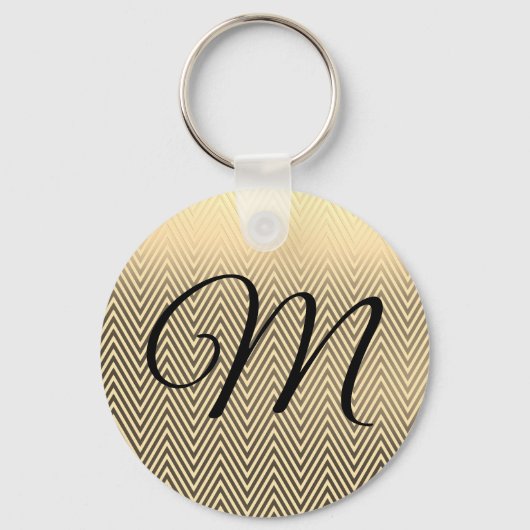Classy Gold Chevron Monogram Sleutelhanger (Achterkant)