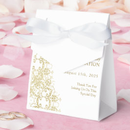 Classy Gold Damask 40e verjaardag Bedankdoosjes