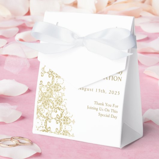 Classy Gold Damask 40e verjaardag Bedankdoosjes (Huwelijk)
