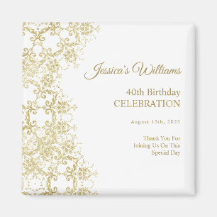 Classy Gold Damask 40e verjaardag Magneet