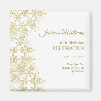 Classy Gold Damask 40e verjaardag Magneet