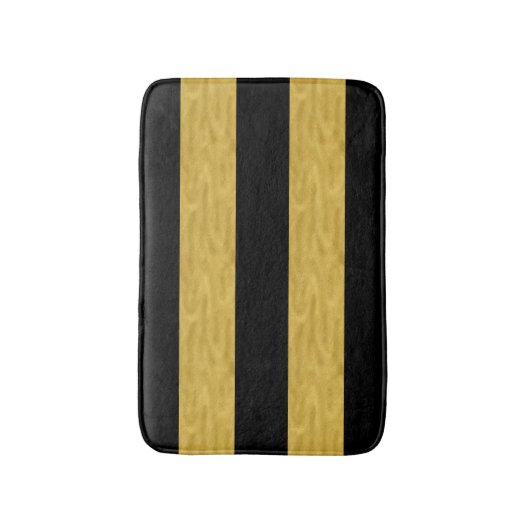 Classy Gold en Black Striped Bath mat (Voorkant Verticaal)