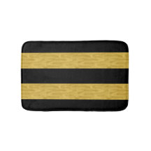 Classy Gold en Black Striped Bath mat