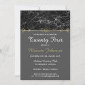 Classy Gold en Marble Birthday Invitation Kaart (Voorkant)