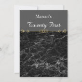 Classy Gold en Marble Birthday Invitation Kaart (Achterkant)