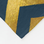 Classy Gold en marineblauw Chevrons Fleece Deken (Hoek)