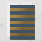 Classy Gold en Navy Blue First Heilige Communie Kaart (Achterkant)