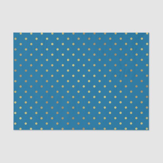 Classy Gold en Royal Blue Polka Dots Tissuepapier (Voorkant)