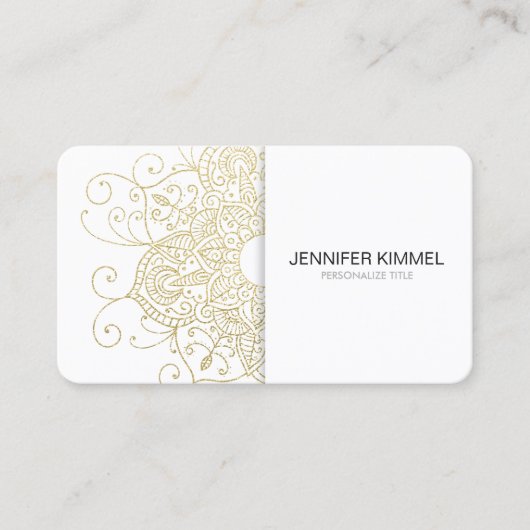 Classy Gold Foil Kijk Mandala Minimalist Visitekaartje (Voorkant)