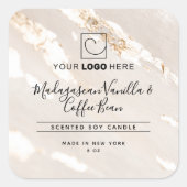 Classy Gold Foil Productlabel met Logo Vierkante Sticker (Voorkant)