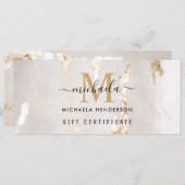 Classy Gold Foill Monogram Gift Voucher (Voorkant / Achterkant)