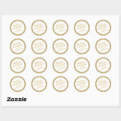 Classy Gold Glitter Confetti Birthday Dank u Ronde Sticker (Vel)