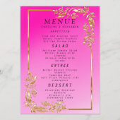 Classy Gold Glitter en roze - Menu (Voorkant)