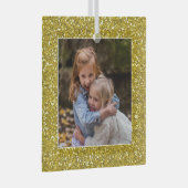 Classy Gold Glitter-kerstfoto Glas Ornament (Voorkant Rechts)