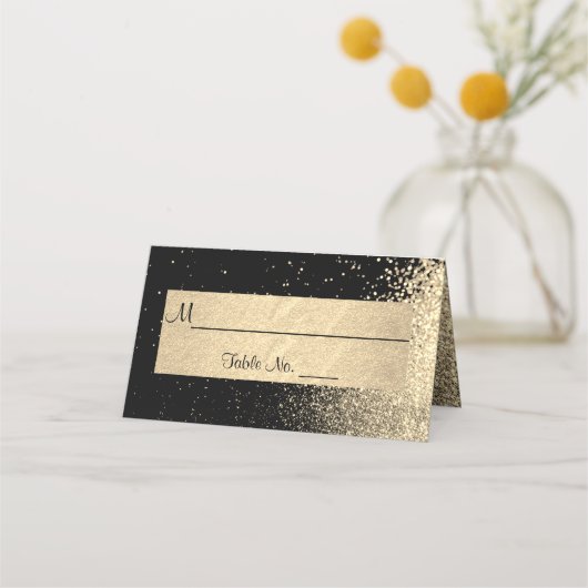 Classy Gold Glitter op zwart (Voorkant)