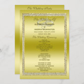 Classy Gold Glitter & Wedding Rings Program Programma (Voorkant / Achterkant)