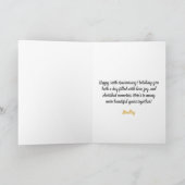 Classy Gold Heart 50ste bruiloft Jubileum Kaart (Binnen)