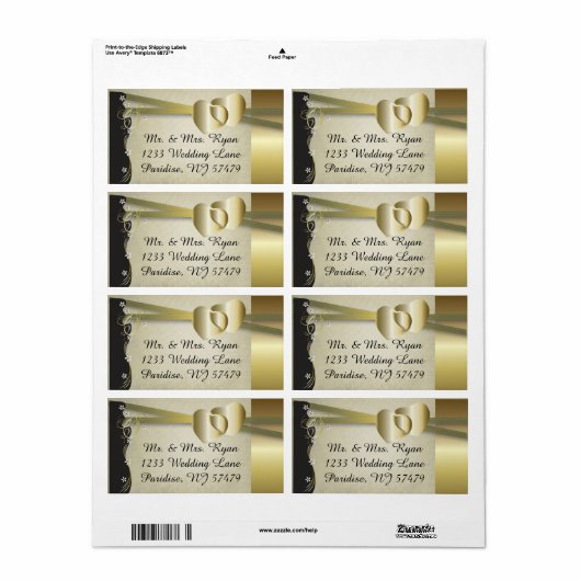 Classy Gold Heart Etiket (Full Sheet)