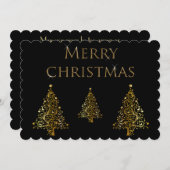 Classy Gold kerstbomen Feestdagenkaart (Voorkant / Achterkant)