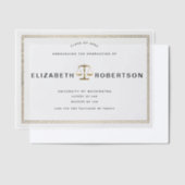 Classy Gold Law Graduation Vellum Faire-part (Compenser)