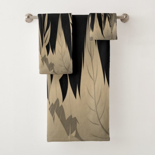 Classy Gold Leaf-ontwerp Bad Handdoek (Insitu)