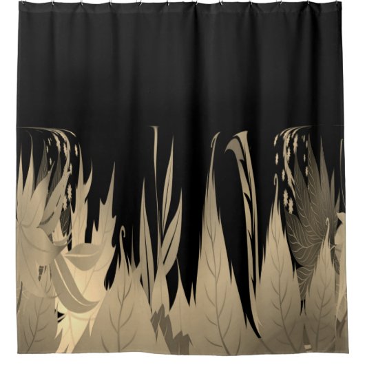 Classy Gold Leaf-ontwerp Douchegordijn (Voorkant)