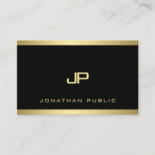 Classy Gold Monogram Plain Modern Professional Top Visitekaartje