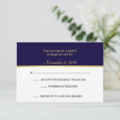 Classy Gold Navy White RSVP (Debout devant)