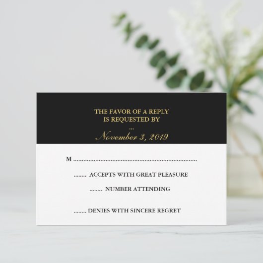 Classy Gold Noir Blanc RSVP (Debout devant)