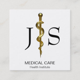 Classy Gold op de witte weg van Asclepius Medical Vierkante Visitekaartje
