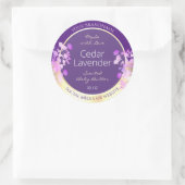 Classy Gold Paarse Bloemen Product Verpakkingslabe Ronde Sticker (Tas)