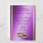 Classy Gold & Paarse, Trouwringen Trouwen Kaart (Voorkant)