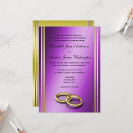 Classy Gold & Paarse, Trouwringen Trouwen Kaart