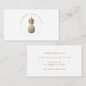 Classy Gold Pineapple Logo Visitekaartje (Voorkant / Achterkant)