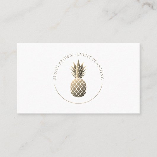 Classy Gold Pineapple Logo Visitekaartje (Voorkant)